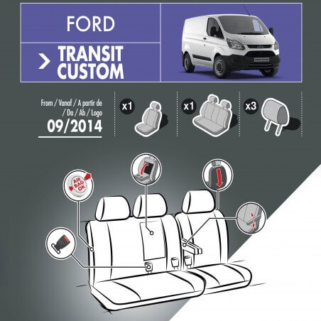 Housses De Si Ge En Tissu Pour Ford Transit Custom